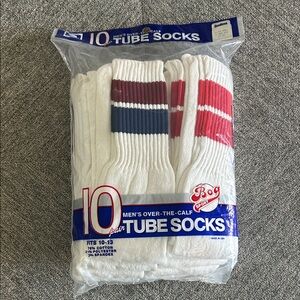 Sealed- Vintage Tube Socks- 10 pairs- Size 10-13- Bogg Sport- made in USA